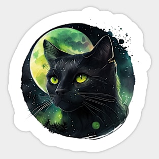 Watercolor cat art Sticker